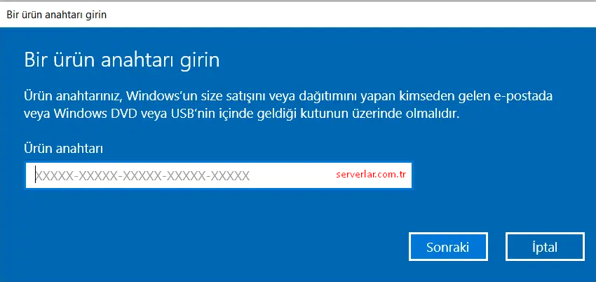 Windows 10 Etkinleştirme Kodu